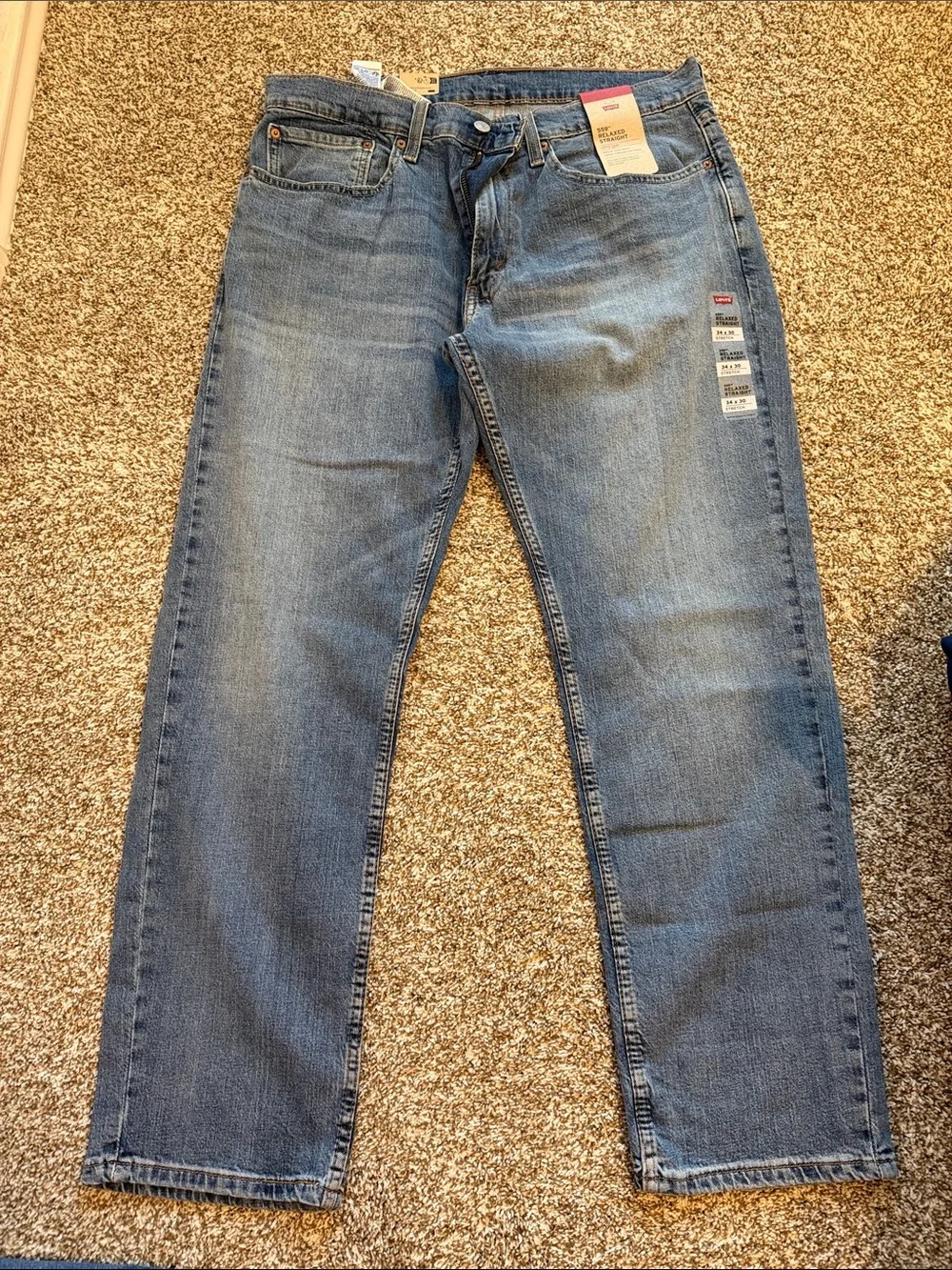 Levi's Men's Relaxed Straight Jeans in Medium & Dark Wash - 34x30 - Bundle of 2